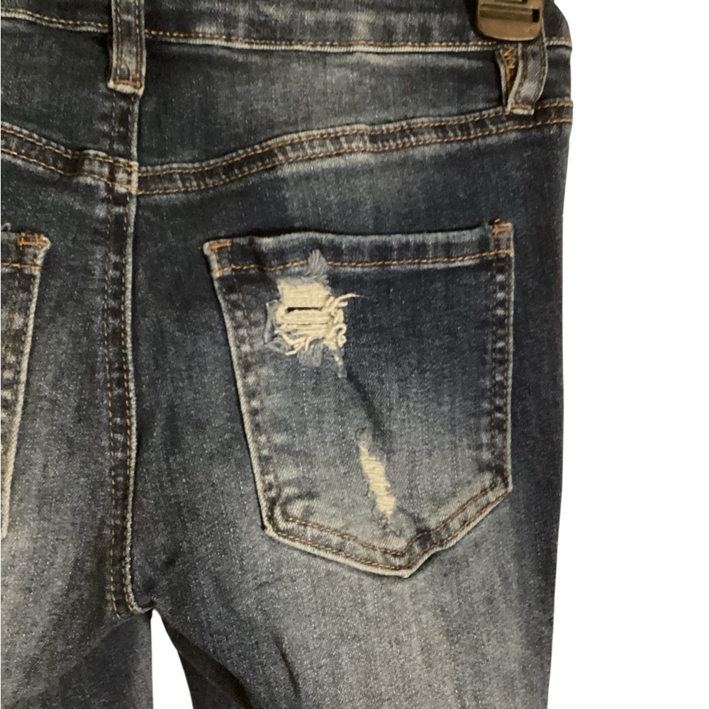 Rue21 Size 0 High Rise Dark Blue Distressed Ankle Jeggings - Picture 8 of 11